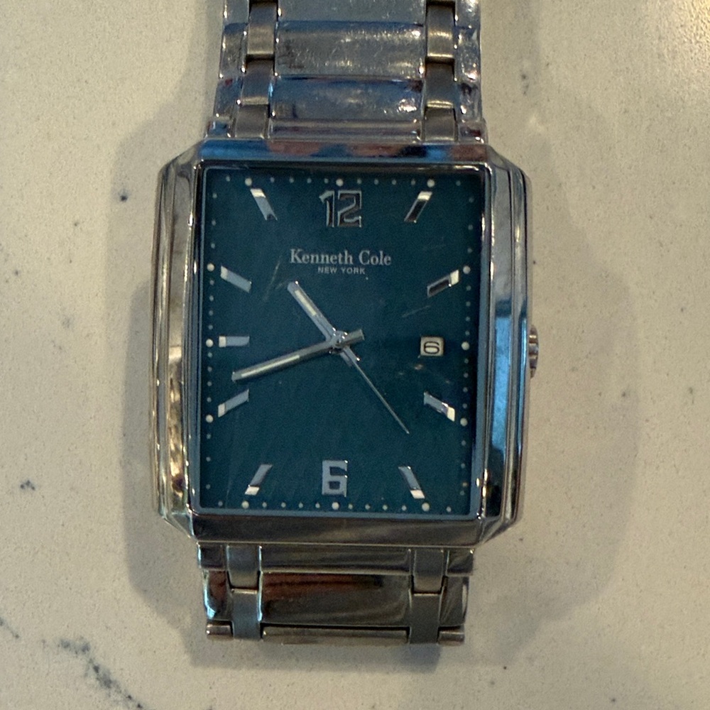 Kenneth Cole Silver and Teal Watch